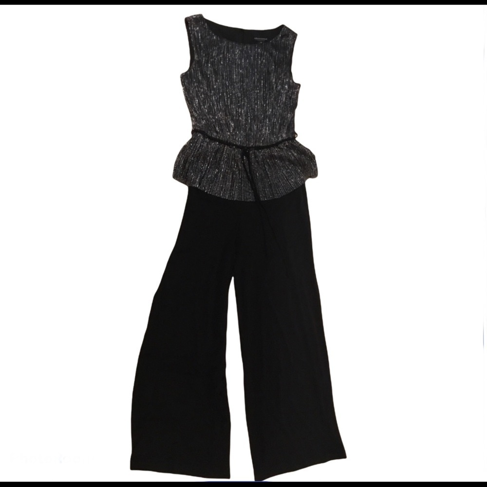 New Connected black and silver one piece wide leg